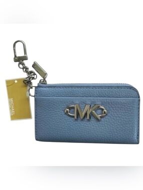 NWT Michael Michael Kors Piper leather small chain zip Chambay card case